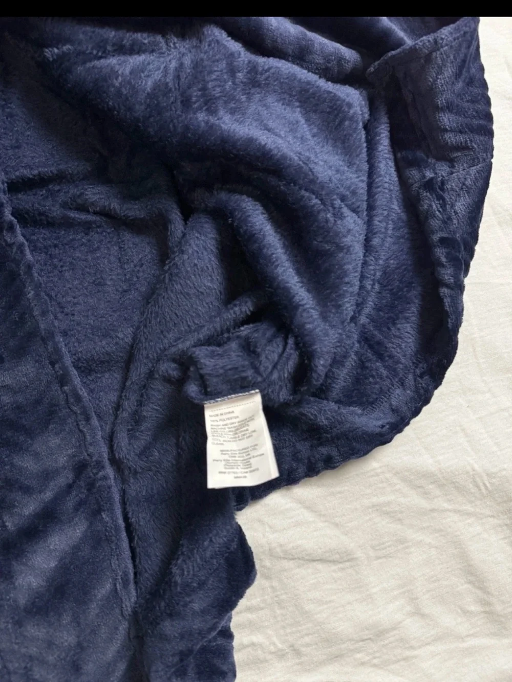 Perry Ellis Men's Herringbone Textured Soft Fleece Robe Navy Blue NEW O/S